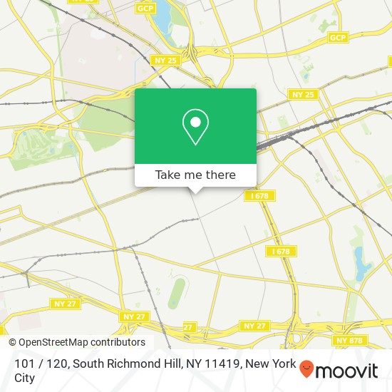 Mapa de 101 / 120, South Richmond Hill, NY 11419