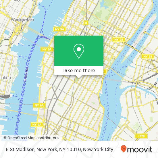 Mapa de E St Madison, New York, NY 10010