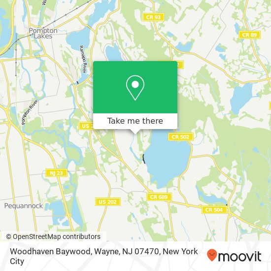 Mapa de Woodhaven Baywood, Wayne, NJ 07470