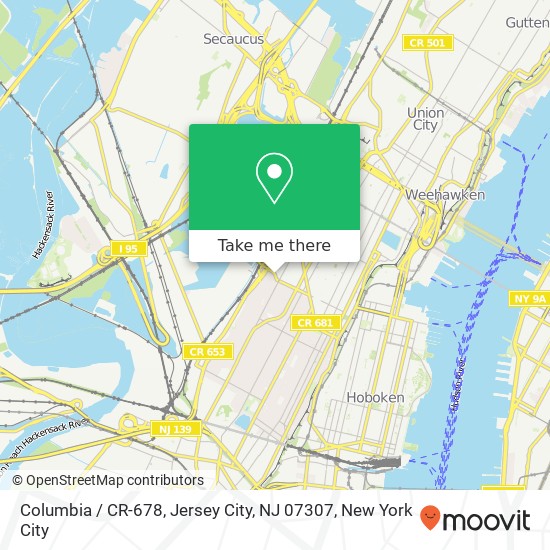 Columbia / CR-678, Jersey City, NJ 07307 map