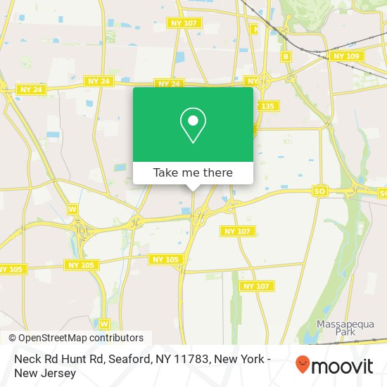 Mapa de Neck Rd Hunt Rd, Seaford, NY 11783
