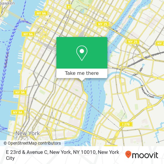 E 23rd & Avenue C, New York, NY 10010 map