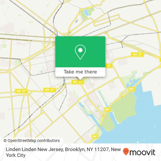 Mapa de Linden Linden New Jersey, Brooklyn, NY 11207