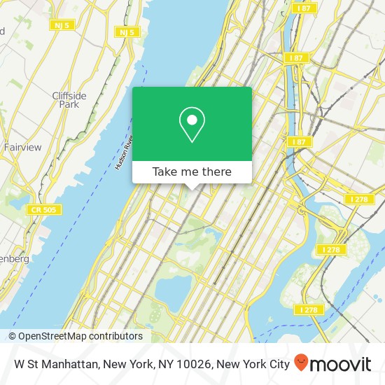 Mapa de W St Manhattan, New York, NY 10026