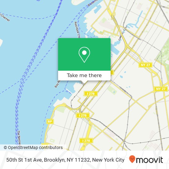 50th St 1st Ave, Brooklyn, NY 11232 map