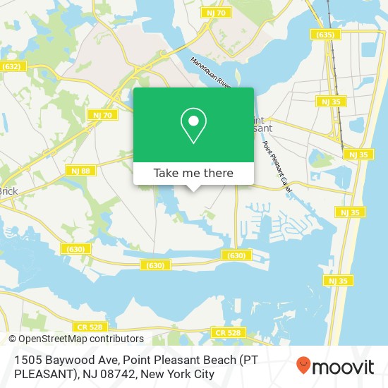 1505 Baywood Ave, Point Pleasant Beach (PT PLEASANT), NJ 08742 map