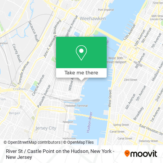 River St / Castle Point on the Hudson map
