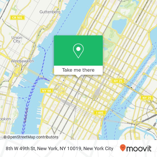 8th W 49th St, New York, NY 10019 map