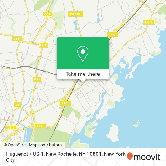 Huguenot / US-1, New Rochelle, NY 10801 map