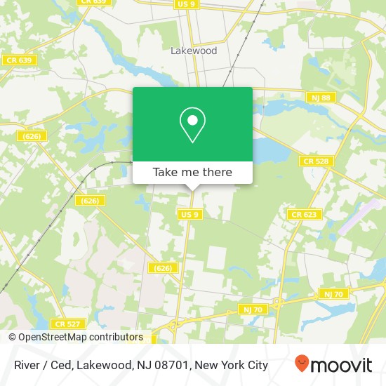 Mapa de River / Ced, Lakewood, NJ 08701
