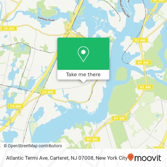 Mapa de Atlantic Termi Ave, Carteret, NJ 07008