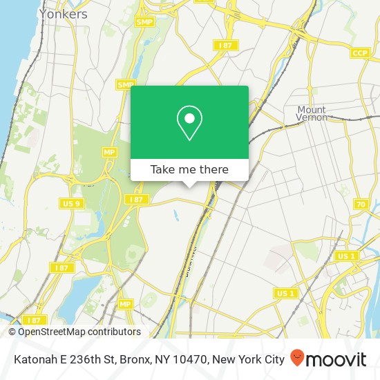 Mapa de Katonah E 236th St, Bronx, NY 10470