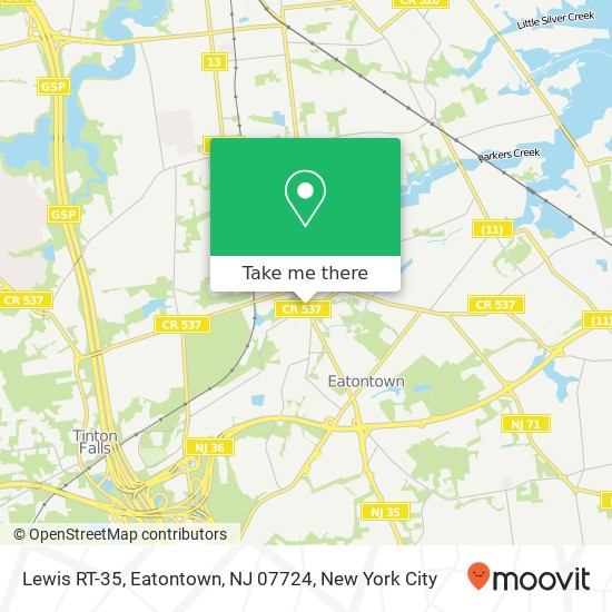 Mapa de Lewis RT-35, Eatontown, NJ 07724