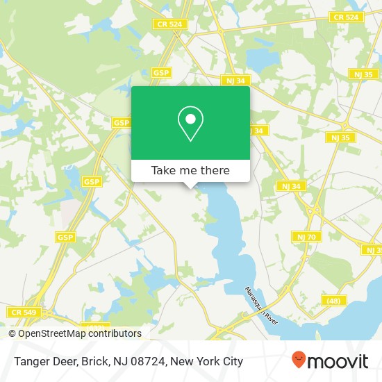 Mapa de Tanger Deer, Brick, NJ 08724