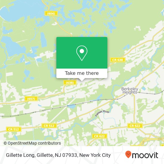 Mapa de Gillette Long, Gillette, NJ 07933