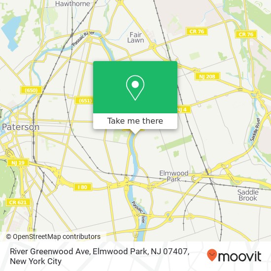 Mapa de River Greenwood Ave, Elmwood Park, NJ 07407
