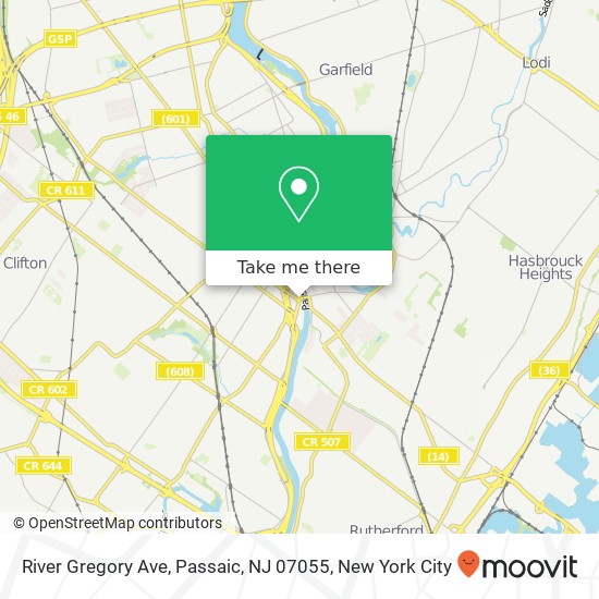 Mapa de River Gregory Ave, Passaic, NJ 07055