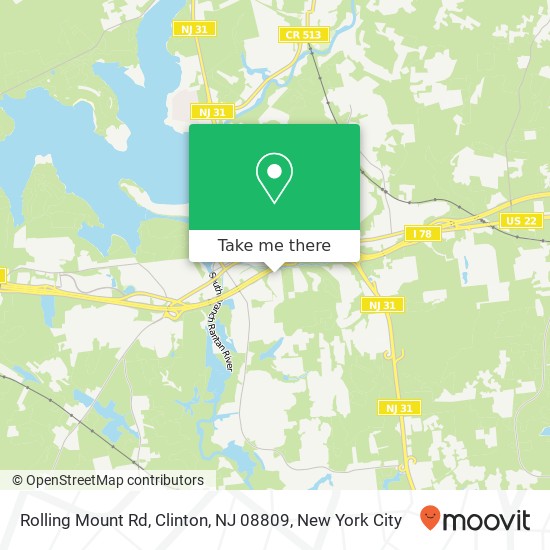 Mapa de Rolling Mount Rd, Clinton, NJ 08809