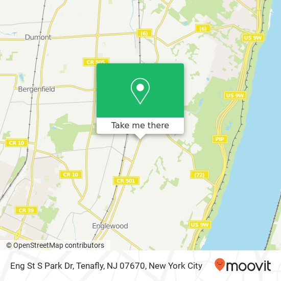 Mapa de Eng St S Park Dr, Tenafly, NJ 07670