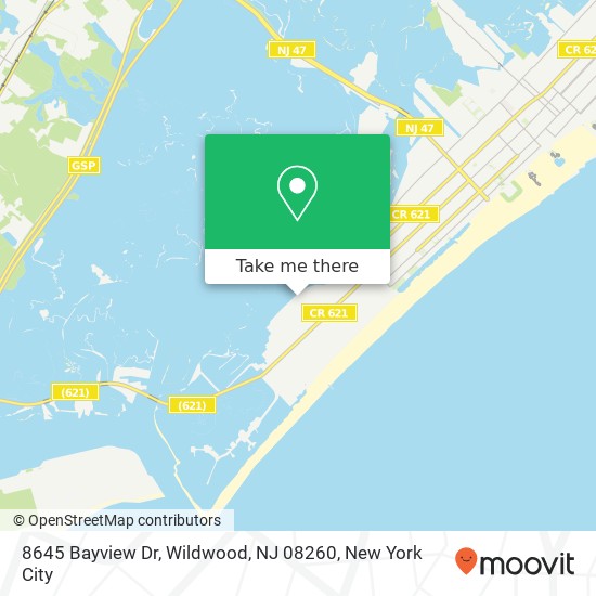 Mapa de 8645 Bayview Dr, Wildwood, NJ 08260