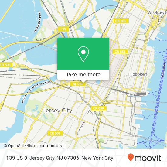 Mapa de 139 US-9, Jersey City, NJ 07306
