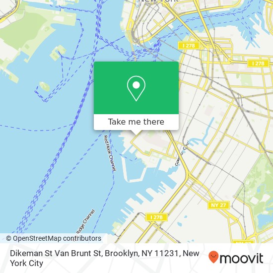 Mapa de Dikeman St Van Brunt St, Brooklyn, NY 11231