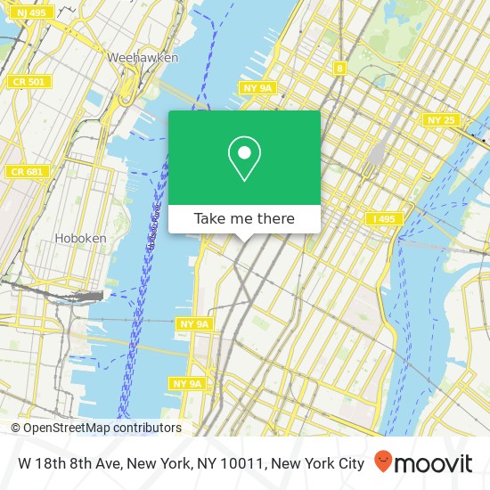 Mapa de W 18th 8th Ave, New York, NY 10011