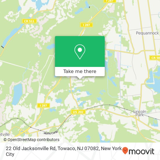 Mapa de 22 Old Jacksonville Rd, Towaco, NJ 07082