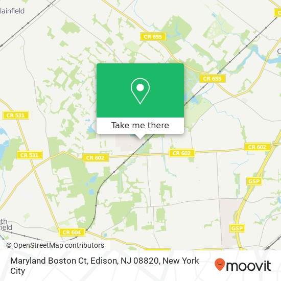 Mapa de Maryland Boston Ct, Edison, NJ 08820