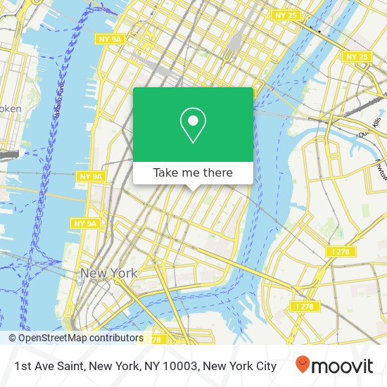 Mapa de 1st Ave Saint, New York, NY 10003