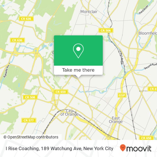 Mapa de I Rise Coaching, 189 Watchung Ave