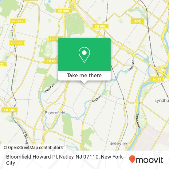 Bloomfield Howard Pl, Nutley, NJ 07110 map