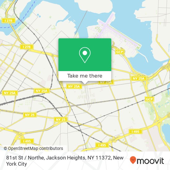 Mapa de 81st St / Northe, Jackson Heights, NY 11372