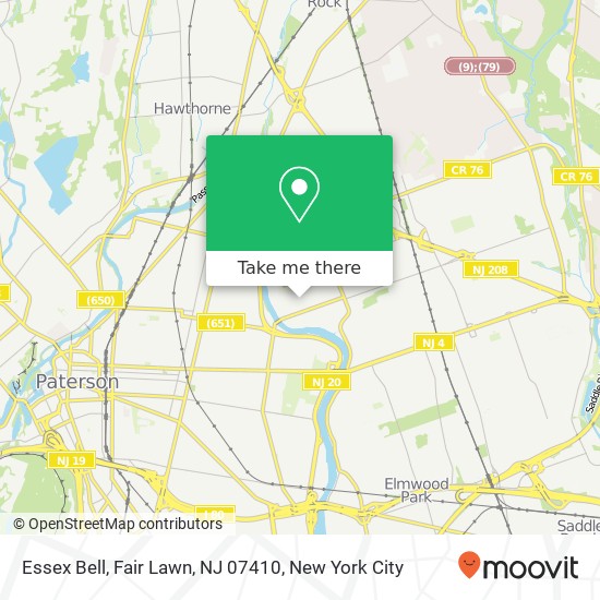 Mapa de Essex Bell, Fair Lawn, NJ 07410