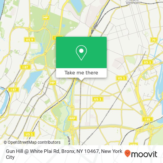 Gun Hill @ White Plai Rd, Bronx, NY 10467 map
