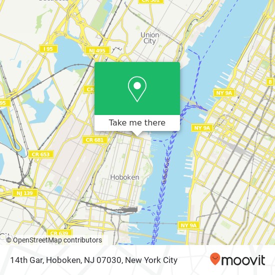 Mapa de 14th Gar, Hoboken, NJ 07030