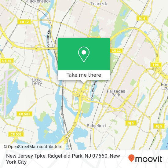 New Jersey Tpke, Ridgefield Park, NJ 07660 map