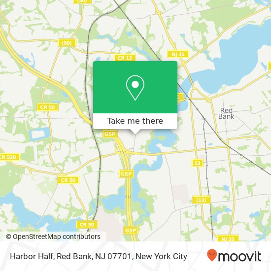 Mapa de Harbor Half, Red Bank, NJ 07701