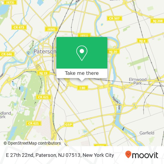 Mapa de E 27th 22nd, Paterson, NJ 07513