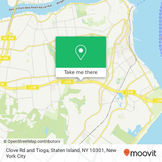 Mapa de Clove Rd and Tioga, Staten Island, NY 10301