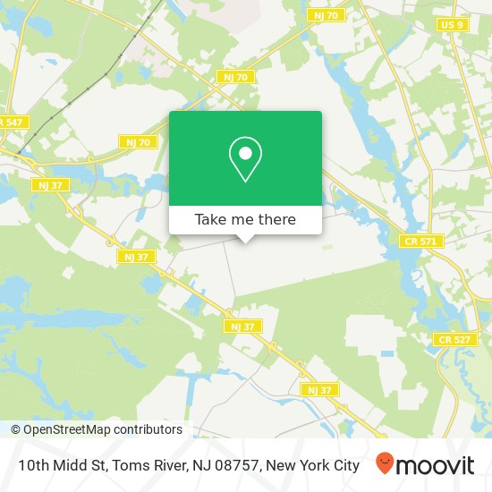 Mapa de 10th Midd St, Toms River, NJ 08757