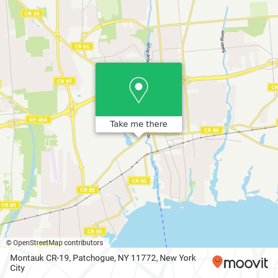Mapa de Montauk CR-19, Patchogue, NY 11772