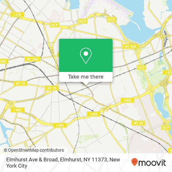 Elmhurst Ave & Broad, Elmhurst, NY 11373 map