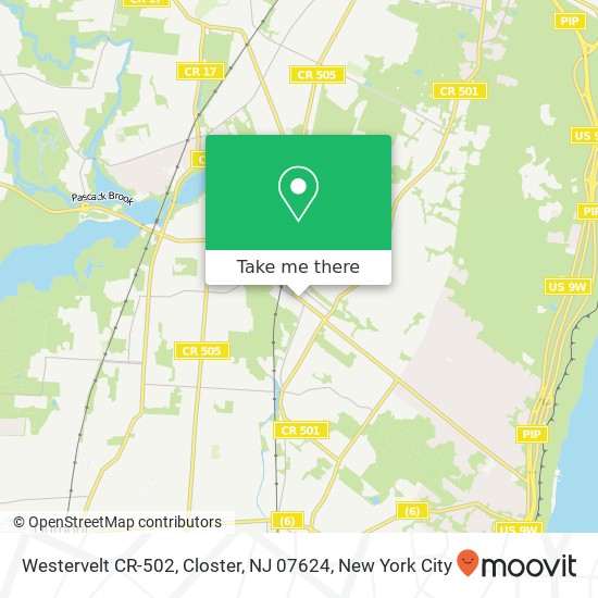 Mapa de Westervelt CR-502, Closter, NJ 07624
