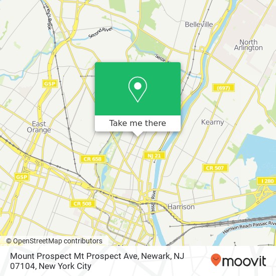 Mount Prospect Mt Prospect Ave, Newark, NJ 07104 map