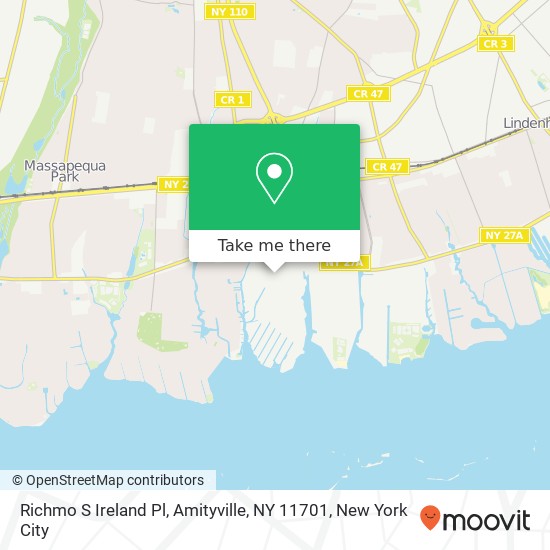 Mapa de Richmo S Ireland Pl, Amityville, NY 11701