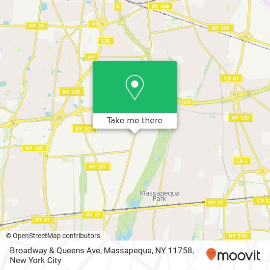Broadway & Queens Ave, Massapequa, NY 11758 map
