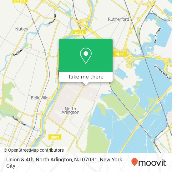 Union & 4th, North Arlington, NJ 07031 map