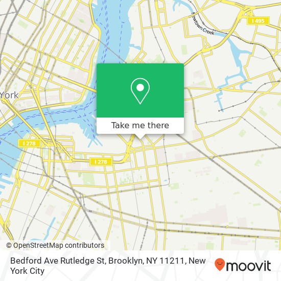 Mapa de Bedford Ave Rutledge St, Brooklyn, NY 11211