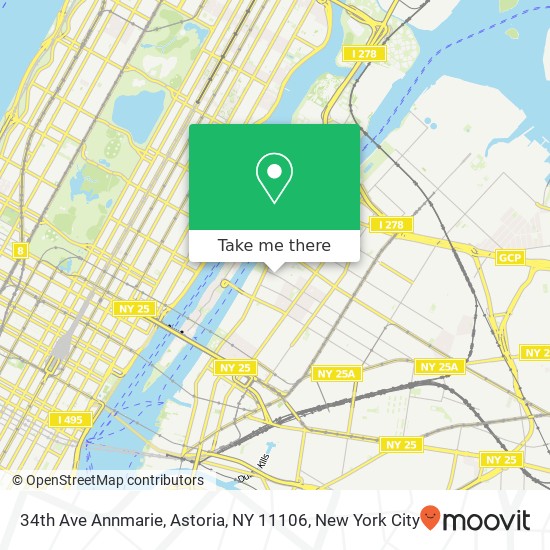 Mapa de 34th Ave Annmarie, Astoria, NY 11106